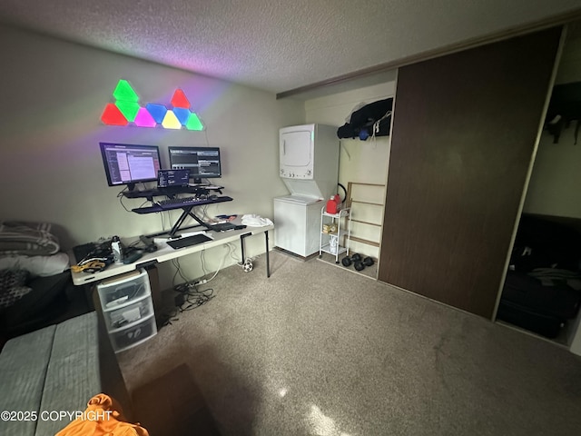 office with a textured ceiling