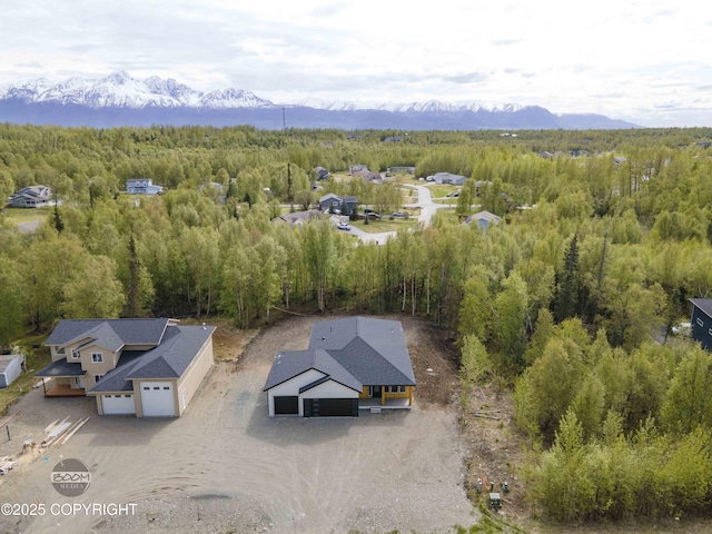 7254 E Riparian Loop, Palmer, AK 99645 - view from above of property with a heavily wooded area and mountains