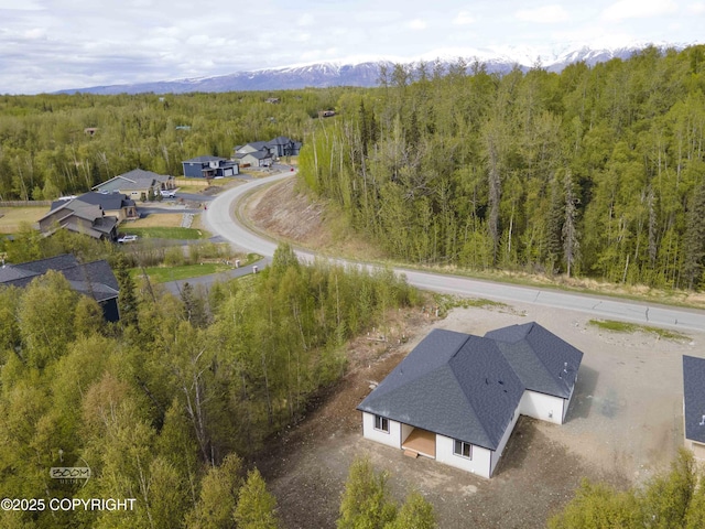 7254 E Riparian Loop, Palmer, AK 99645 - bird's eye view of a heavily wooded area and a mountainous background