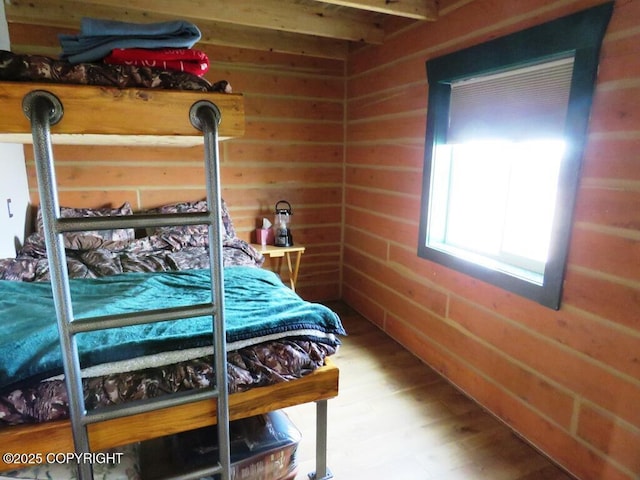 31580 Hannah Rene Rd, Anchor Point, AK 99556 - bedroom with wood finished floors and wooden walls
