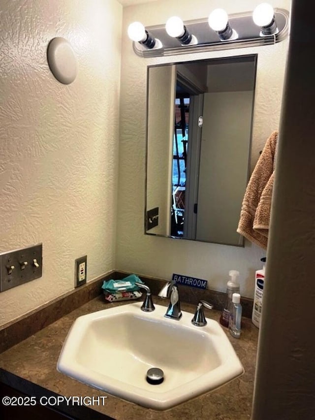 31580 Hannah Rene Rd, Anchor Point, AK 99556 - bathroom featuring a sink and a textured wall