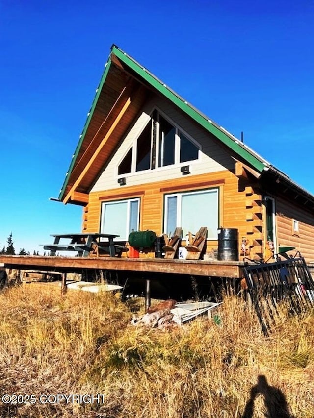 31580 Hannah Rene Rd, Anchor Point, AK 99556 - back of property with log exterior