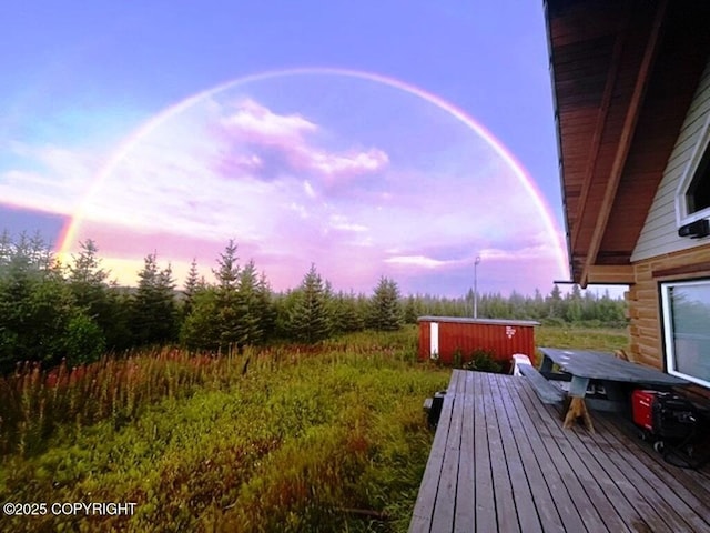 31580 Hannah Rene Rd, Anchor Point, AK 99556 - view of deck at dusk