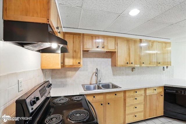 933 W 20th Ave, Anchorage, AK 99503 - kitchen featuring stainless steel range with electric stovetop, dishwasher, exhaust hood, and tasteful backsplash