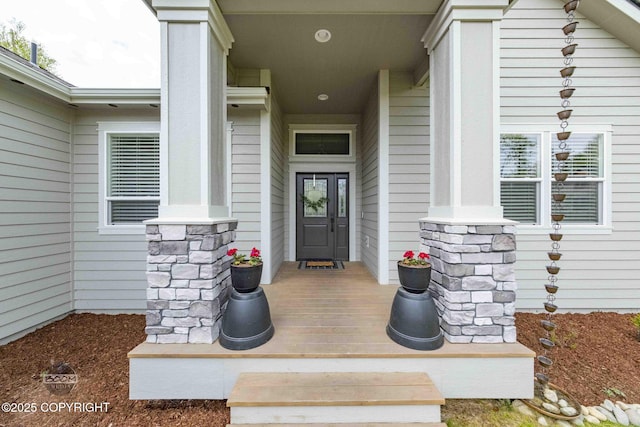 3589 N Magnolia Cir, Wasilla, AK 99654 - property entrance featuring stone siding