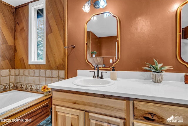 6010 Staedem Dr, Anchorage, AK 99504 - bathroom featuring vanity and a garden tub