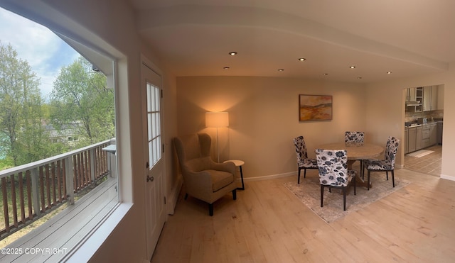 741 W 20th Ave, Anchorage, AK 99503 - dining room featuring light wood-type flooring, baseboards, and recessed lighting