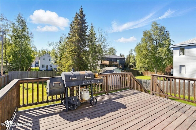 3833 Eastwind Dr, Anchorage, AK 99516 - wooden terrace with a residential view