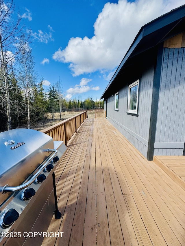 5670 W Calico Dr, Wasilla, AK 99654 - wooden deck with grilling area