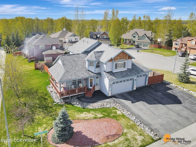 aerial perspective of suburban area