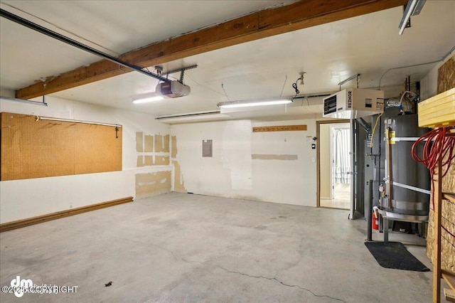 9033 W Parkview Terrace Loop, Eagle River, AK 99577 - garage with electric panel, a garage door opener, and a heating unit