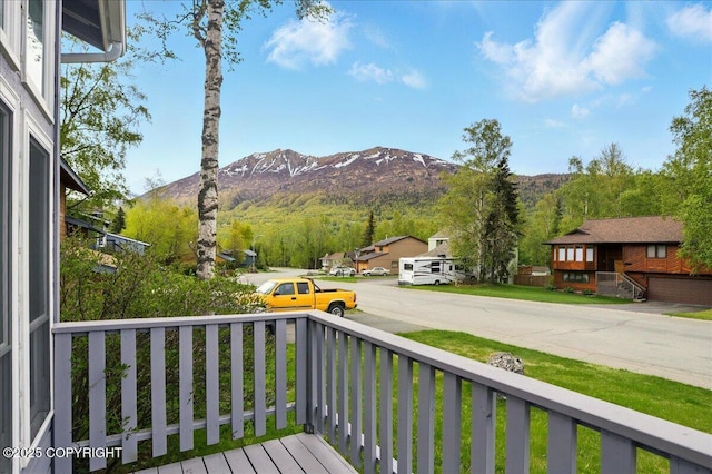 9033 W Parkview Terrace Loop, Eagle River, AK 99577 - balcony featuring a mountain view and a residential view
