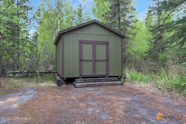 view of shed