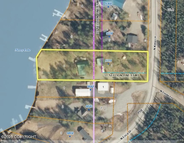 aerial view of property's location