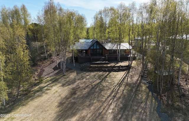 view of front of property with metal roof