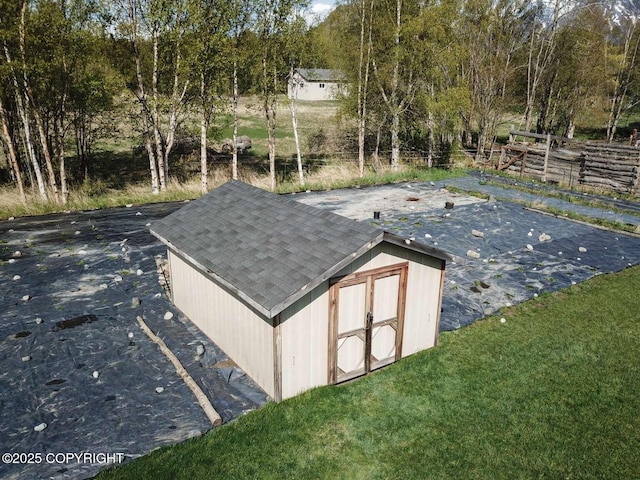 view of shed