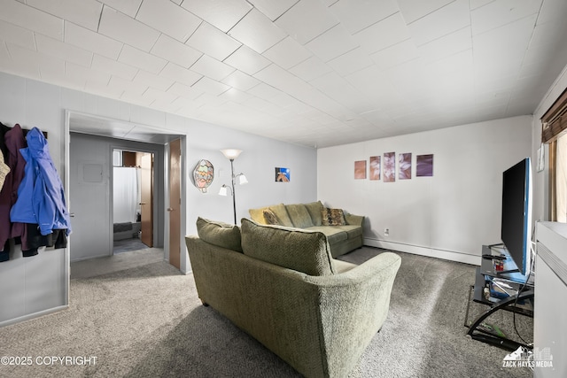 4207 Cope St, Anchorage, AK 99503 - living area featuring a baseboard radiator and carpet floors