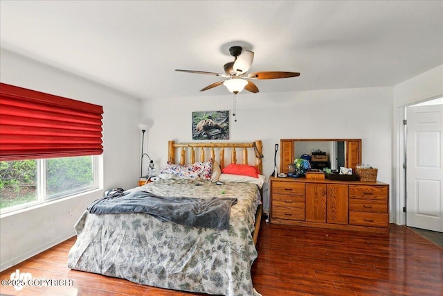 273 S Legacy Loop, Soldotna, AK 99669 - bedroom with wood finished floors, a ceiling fan, and baseboards