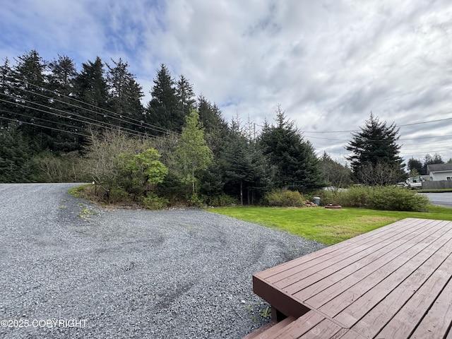 2321 Selief Ln, Kodiak, AK 99615 - wooden deck with a yard