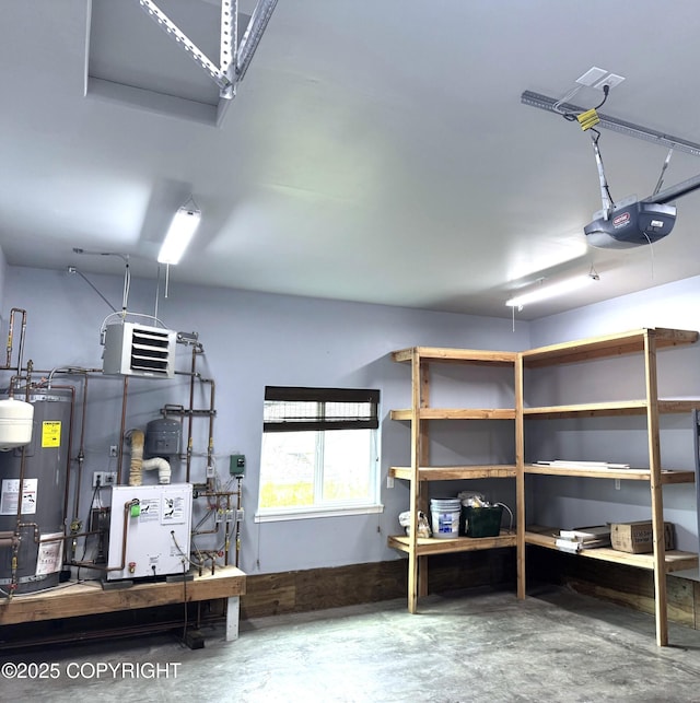 2321 Selief Ln, Kodiak, AK 99615 - garage with water heater, a garage door opener, and a heating unit