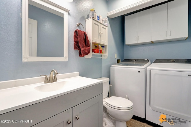 2816 Leighton St, Anchorage, AK 99517 - half bath with washing machine and dryer and vanity