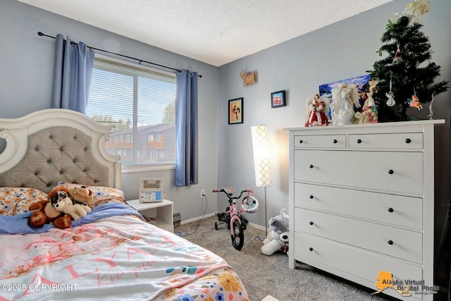 2816 Leighton St, Anchorage, AK 99517 - bedroom with light carpet and a textured ceiling