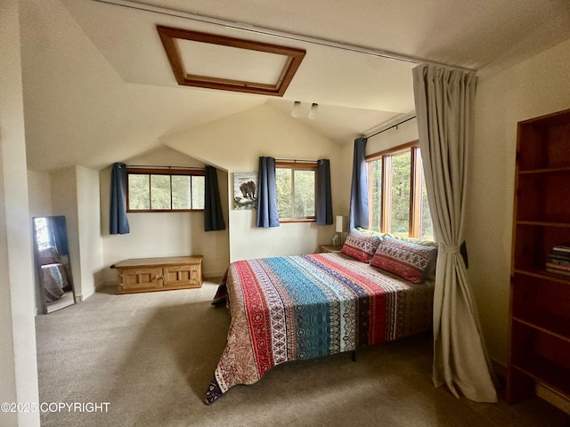 1581 Jade Dr, Homer, AK 99603 - carpeted bedroom with attic access and lofted ceiling