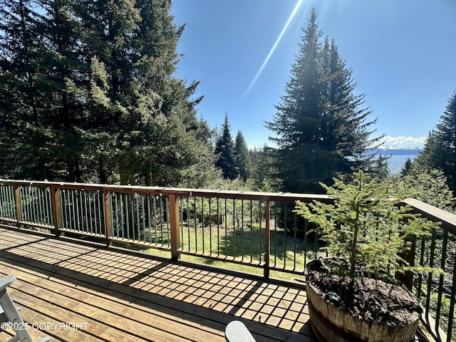 1581 Jade Dr, Homer, AK 99603 - wooden terrace featuring a fenced backyard