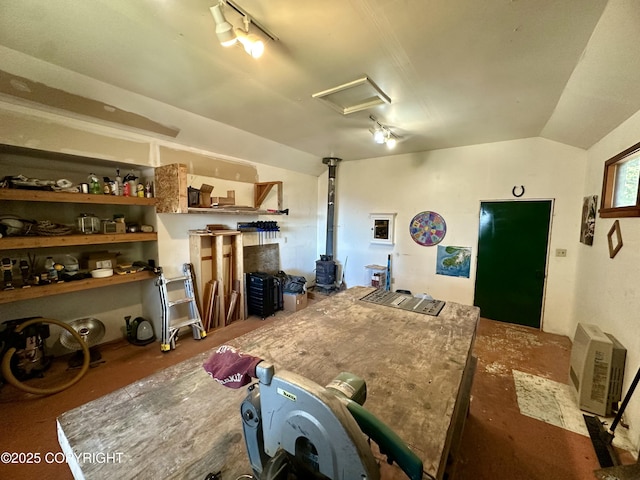 1581 Jade Dr, Homer, AK 99603 - garage featuring a wood stove