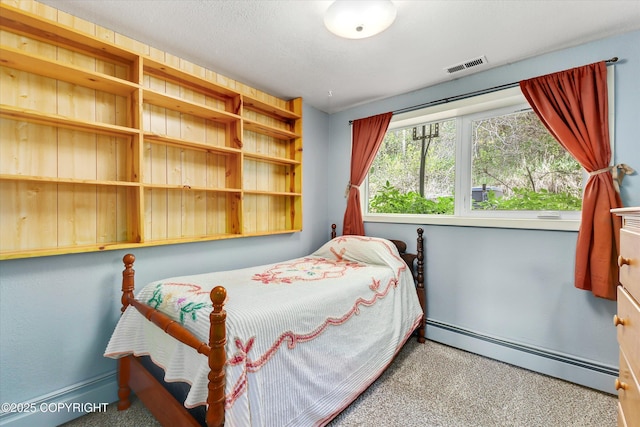 26266 Vallihi Cir, Eagle River, AK 99577 - bedroom featuring a baseboard radiator, carpet flooring, and baseboards