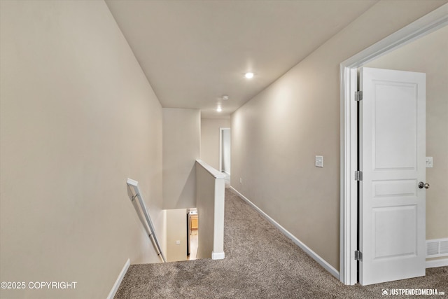 1473 Shallow Pool Dr # J1, Anchorage, AK 99504 - corridor with an upstairs landing, carpet, baseboards, and recessed lighting