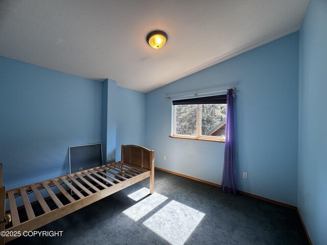 33325 Vinewood Ln, Seward, AK 99664 - unfurnished bedroom with lofted ceiling, carpet, and baseboards