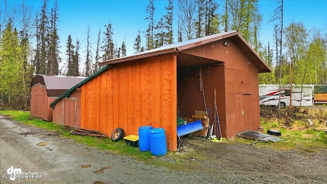 view of shed