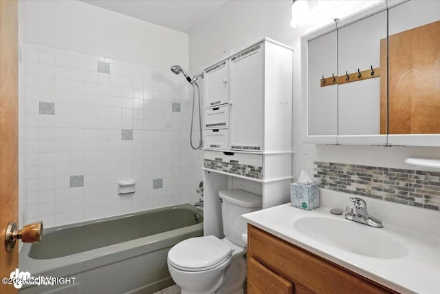 3337 Madison Way, Anchorage, AK 99508 - full bathroom with vanity, shower / washtub combination, and backsplash