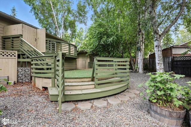 3337 Madison Way, Anchorage, AK 99508 - view of wooden terrace