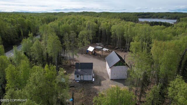 26155 W Long Lake Rd, Willow, AK 99688 - view from above of property with a forest and a nearby body of water