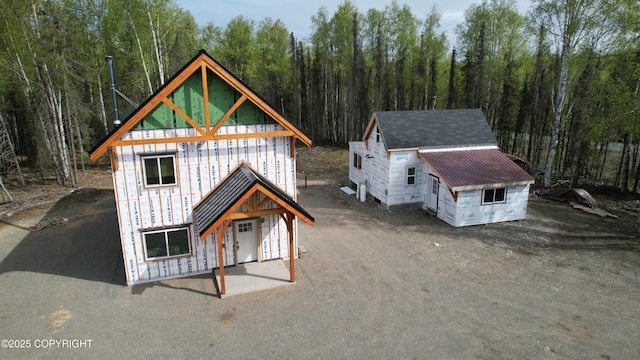 26155 W Long Lake Rd, Willow, AK 99688 - view of outbuilding with a wooded view and an outdoor structure