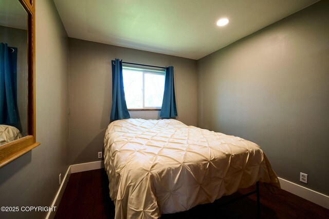 3625 W Hill Rd, Homer, AK 99603 - bedroom featuring baseboards, wood finished floors, and recessed lighting