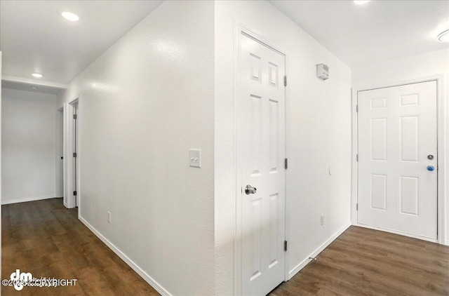 961 E Dellwood St, Wasilla, AK 99654 - corridor with wood finished floors, baseboards, and recessed lighting