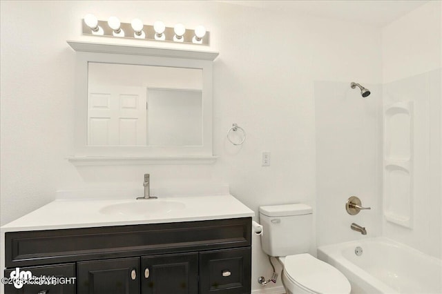 961 E Dellwood St, Wasilla, AK 99654 - bathroom with vanity, shower / washtub combination, and toilet