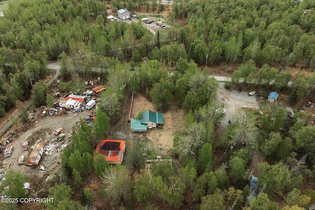 aerial overview of property's location featuring a forest