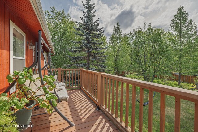 1061 E Agate Ln, Wasilla, AK 99654 - view of wooden terrace