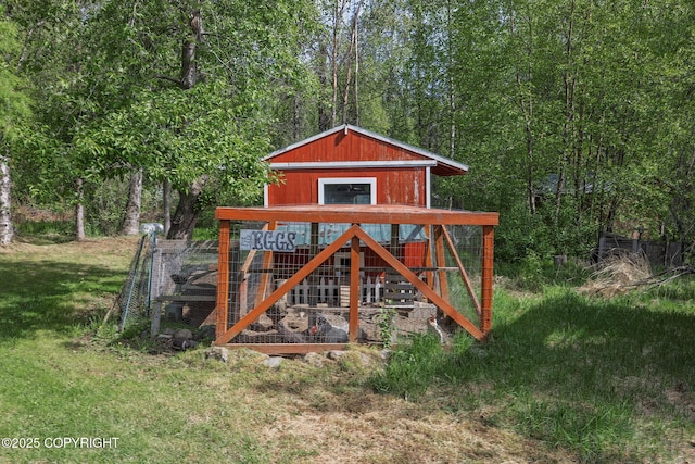 1061 E Agate Ln, Wasilla, AK 99654 - view of poultry coop with a lawn