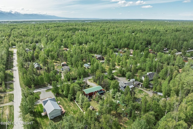 1061 E Agate Ln, Wasilla, AK 99654 - aerial overview of property's location with a heavily wooded area