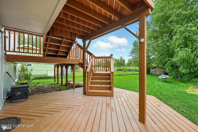 664 E Auklet Ave, Palmer, AK 99645 - wooden deck featuring stairway