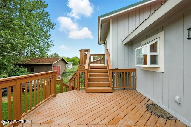 664 E Auklet Ave, Palmer, AK 99645 - wooden terrace with stairs and an outdoor structure