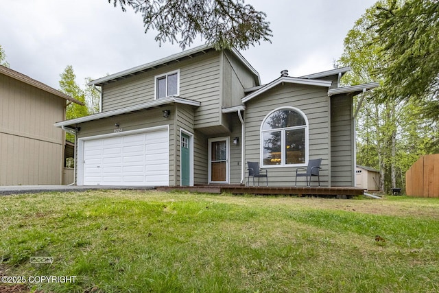 9224 Geese Cir, Eagle River, AK 99577 - view of front of property featuring a front lawn, a garage, and driveway