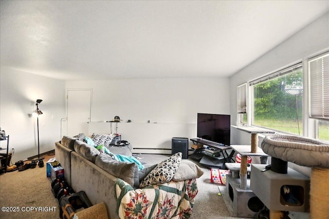 4109 Garfield St, Anchorage, AK 99503 - carpeted living room with a baseboard radiator