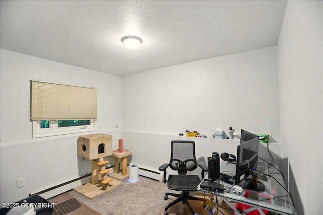 4109 Garfield St, Anchorage, AK 99503 - carpeted home office with a baseboard heating unit