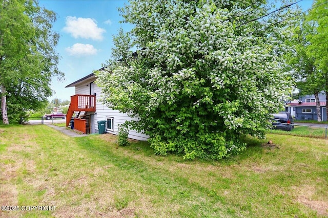 4109 Garfield St, Anchorage, AK 99503 - view of yard with a wooden deck